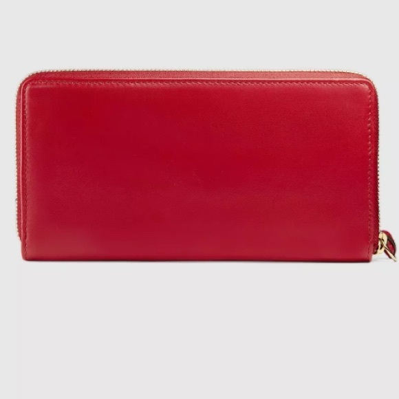 Gucci Red Leather Gg Zip Around Wallet Clutch bag - Picture 7 of 8
